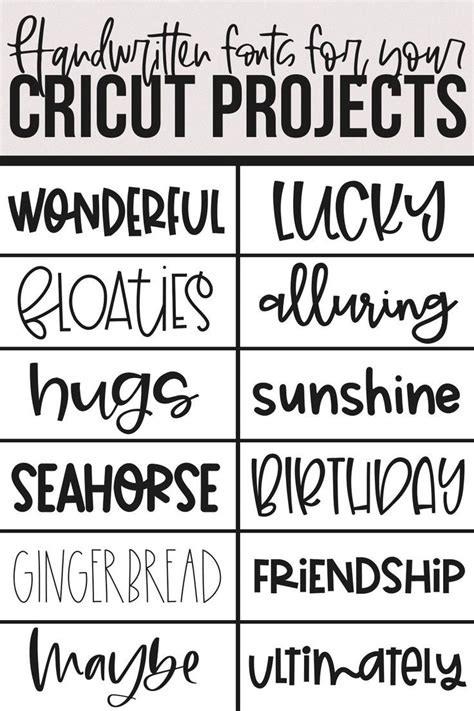 The Most Popular Cricut Fonts Combinations For Your Projects Cricut Vrogue