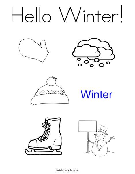 Winter Spelling Coloring Page Twisty Noodle Coloring