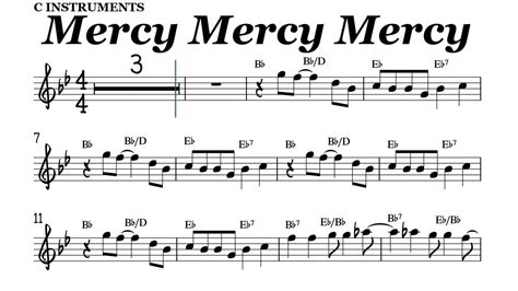 Mercy Mercy Mercy Flute Violin Sheet Music Backing Track Play Along