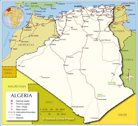 Political Map Of Algeria Nations Online Project