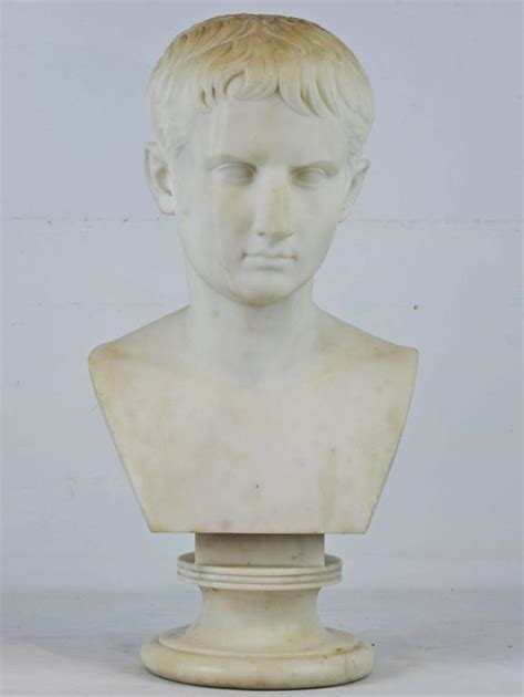 19th Century Carved Marble Bust Of Young Octavian Later Emperor Caesar