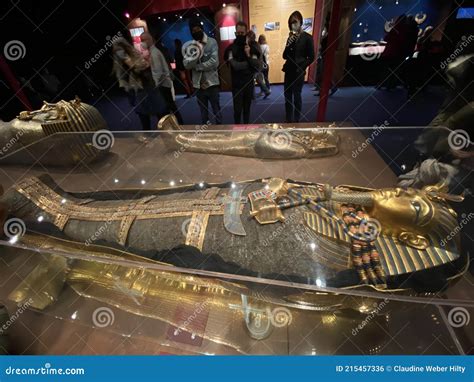 Tomb And Treasures With Gold Mask And Replicas From Egypt Pharaoh