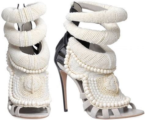Kanye West By Giuseppe Zanotti White 115mm Kanye All Over Beads Sandals
