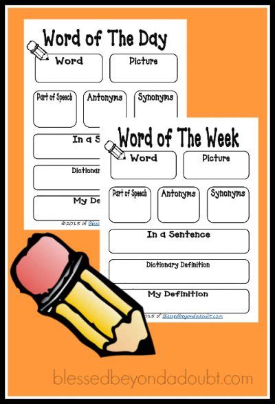 Free Learn A Word A Day Printable Create A Notebook