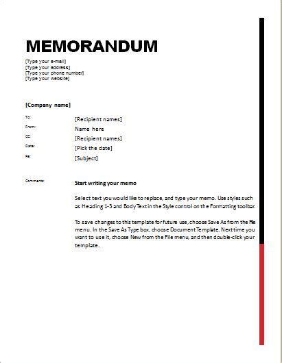 Free Editable Memo Templates For Ms Word Word Excel Templates