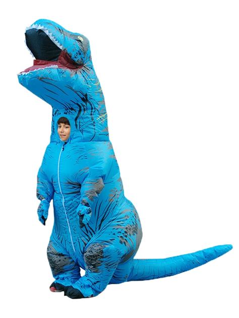Blue Kids T Rex Blow Up Dinosaur Inflatable Costume Animals Costume