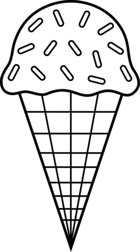 Colorable Ice Cream Line Art - Free Clip Art
