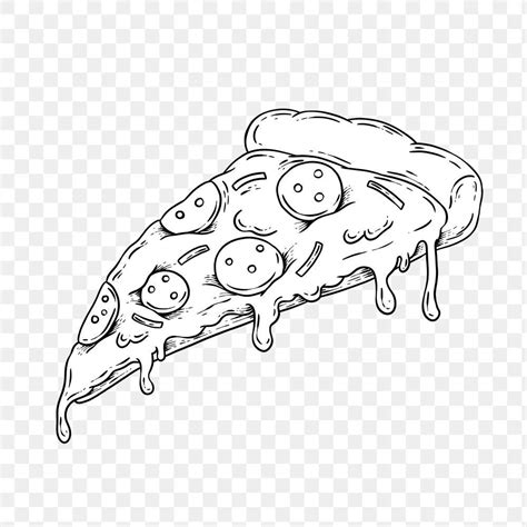 Pepperoni Pizza Clipart Black And White