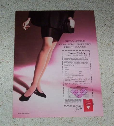 1984 Ad Page Hanes Alive Pantyhose Hosiery Sexy Girl Legs Vintage Print Ad 599 Picclick