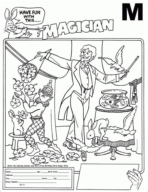 magician colouring clip art library