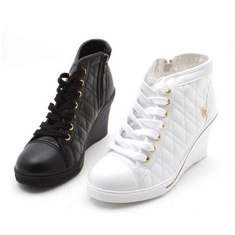 Epicstep Womens High Top Wedges High Heels Lace Up