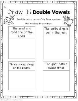 Silent e makes another vowel say its name. When Two Vowels Go Walking... {Word Work for Double Vowel ...