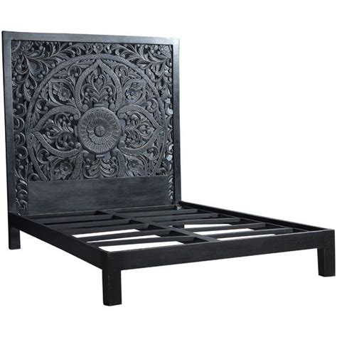 Metal bed frame queen size platform no box spring needed with vintage headboard and footboard premium steel slat support mattress foundation product description. Corder Queen Solid Wood Platform Bed | Queen panel beds ...