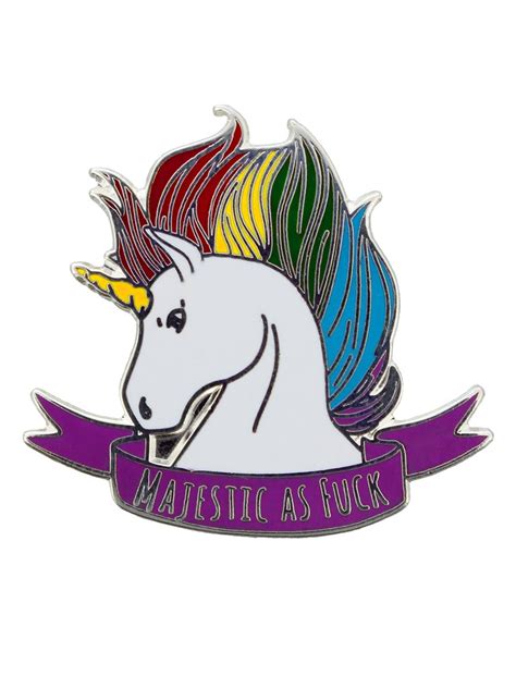 Punky Pins Majestic As Fuck Unicorn Enamel Pin Badge Buy Online At