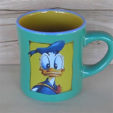 Donald Duck Coffee Mug By Walt Disney Teal 1980s Height 4 With