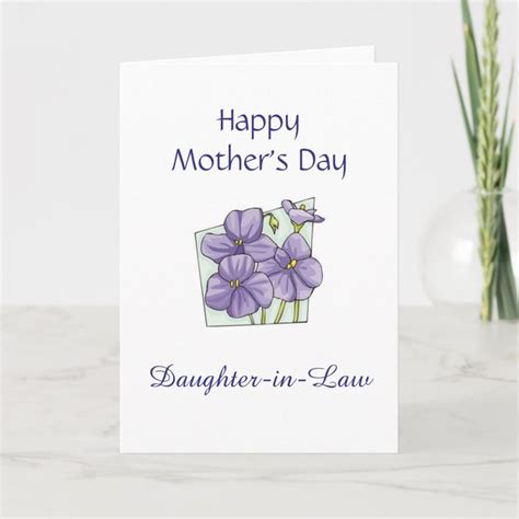 Daughter In Law Mothers Day Card Zazzle Mothers Day T Card Mothers Day Ts From