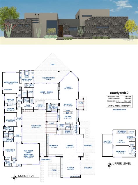 The best modern house designs. courtyard60 Luxury Modern House Plan | 61custom | Contemporary & Modern House Plans