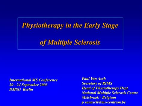 Ppt Physiotherapy In The Early Stage Of Multiple Sclerosis Powerpoint