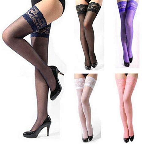sexy women lace ultra thin hold ups stockings thigh highs border knee high stockings stockings