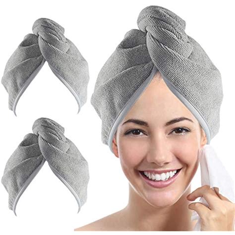 YoulerTex Microfiber Hair Towel Wrap For Women 2 Pack 10 Inch X 26
