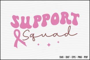 Support Squad Breast Cancer Svg Design Graphic By Bee Craftr