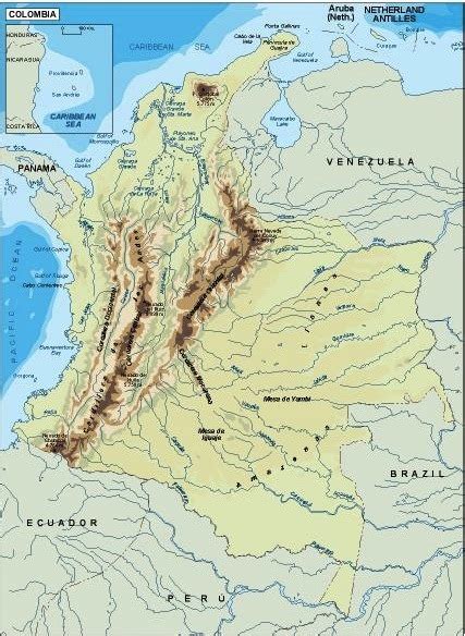 Mapa Mudo Del Relieve Colombiano
