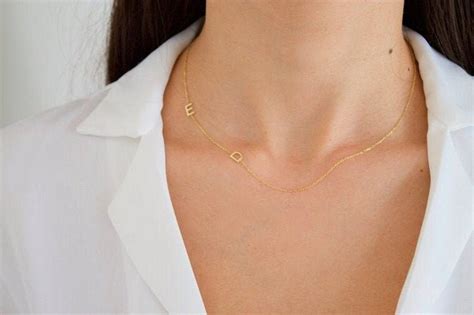 14k Solid Gold Initial Necklace Initial Necklace Personalized Jewelry
