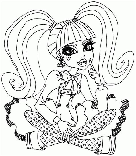 Monster High Draculaura Coloring Pages Coloring Home