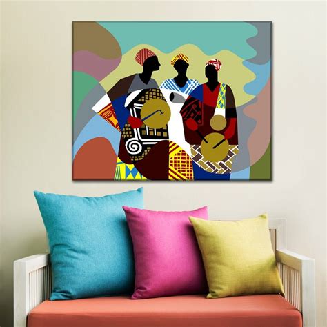 African Artwork African Drum Painting African Painting African Décor