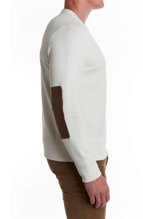 Billy Reid Dover Crewneck Sweatshirt With Leather Elbow Patches Nordstrom