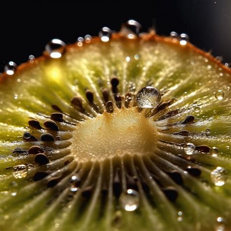 Premium Ai Image A Kiwi Fruit With Water Droplets On It