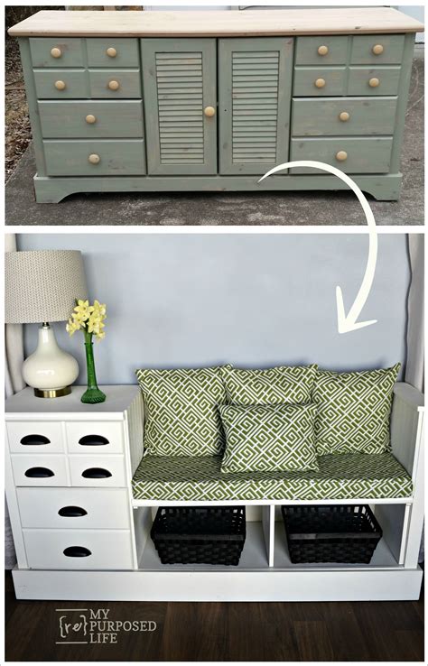 Storage Bench Made From A Dresser Furniture Makeover Recycled
