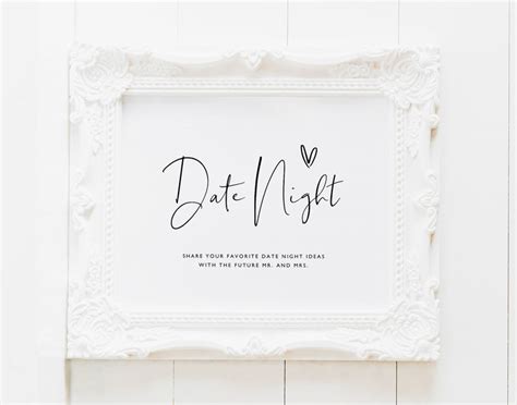 Date Night Cards Date Night Jar Sign Printable Date Night Etsy