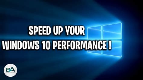 Speed Up Your Windows 10 Performance Best Settings Youtube