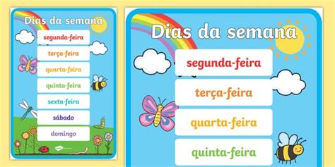 Se quisermos nos referir especificamente aos dois dias do fim de semana, usamos a expressão fin de semana. DIAS DA SEMANA EM PORTUGUÊS (2020) - Lisbon Language Café