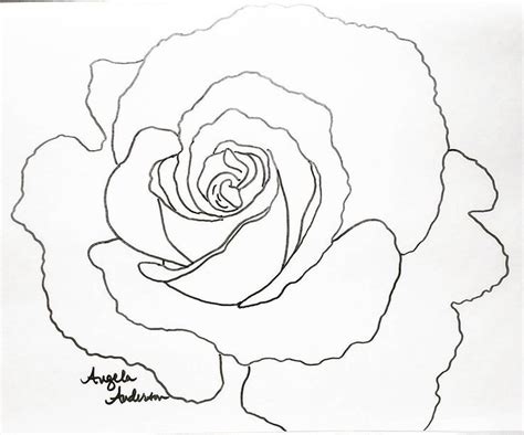 Rose Traceable Coloring Sheet By Angela Anderson The Art Sherpa Rose
