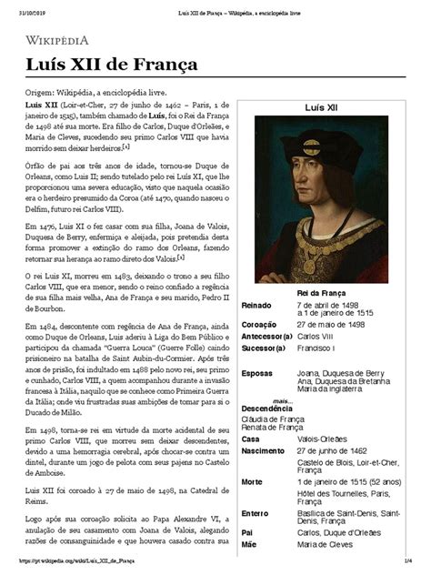Luís Xii De França Wikipédia A Enciclopédia Livre Pdf Monarquia