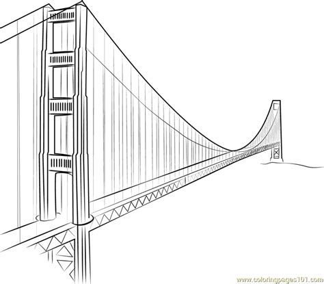 Golden Gate Bridge Coloring Page