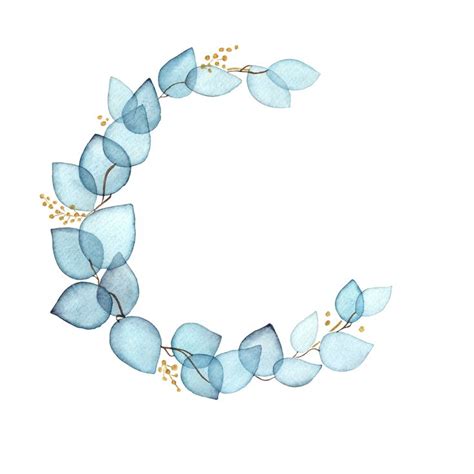 Find & download free graphic resources for floral pattern. Watercolor Wreath Of Eucalyptus Blue Transparent Leaves ...