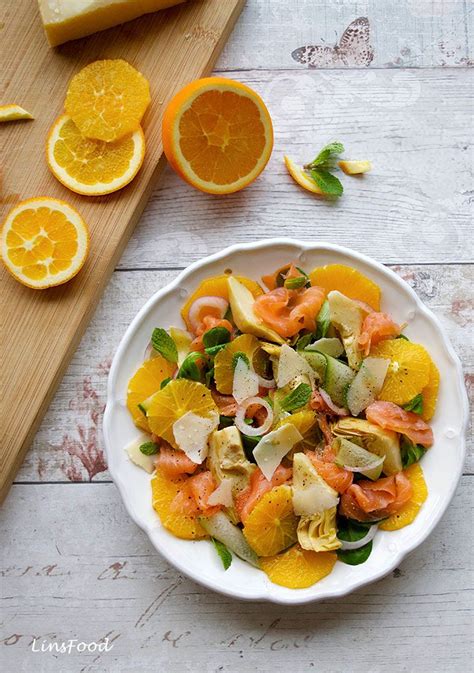 Smoked Salmon Salad With Orange And Marinated Artichoke Recipe