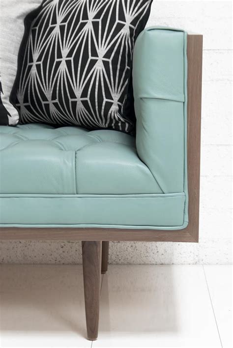 Neutra Sofa In Pale Blue Leather