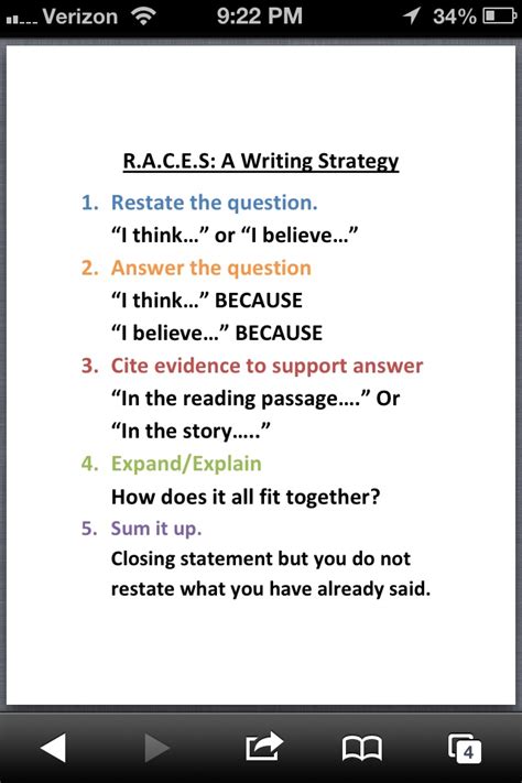 RACES Writing Strategy from Shelbyed.k12. | Writer's Workshop