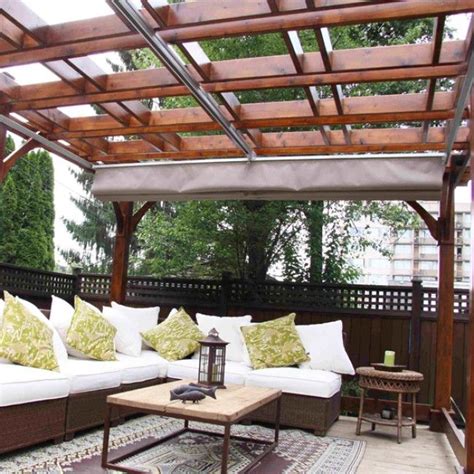 How you can build a cheap diy canopy, carport or greenhouse in an afternoon. Image of: Diy Retractable Pergola Shade (With images ...