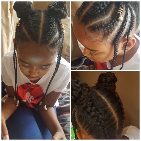 These buns are a fun idea to diversify braided hairdos for young girls. Little girl braids | Little girl braids, Kids hairstyles ...