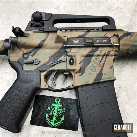 Tactical Rifle Featuring A Custom Cerakote Tiger Stripe Camo By Web