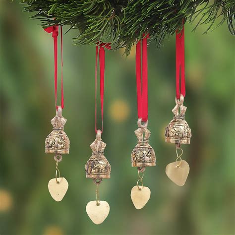 Brass Ornaments Elephant Choir Set Of 4 Bell Ornaments How To Make Ornaments Handmade