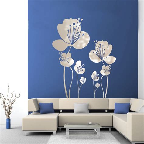 Lovely Flowers Reflectivechrome Contemporary Wall Decals By Walltat