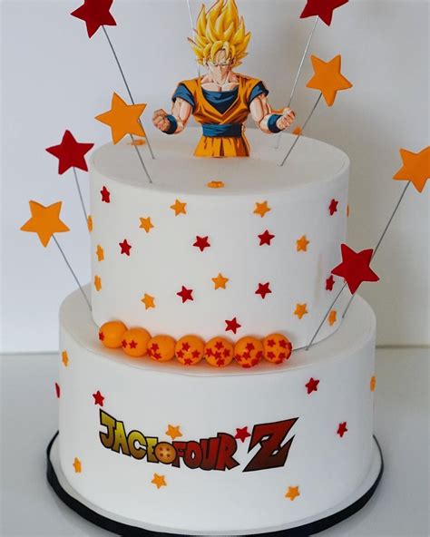 Just a simple sheet cake that i have. Dragon ball z themed cake #caker #customecake #customcake ...