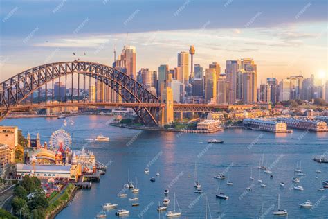 Premium Photo Downtown Sydney Skyline In Australia From Top View At