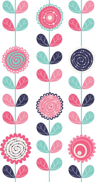 Adhesivo decorativos flores en vertical - TenVinilo | Padrões de papel de parede, Estampas ...